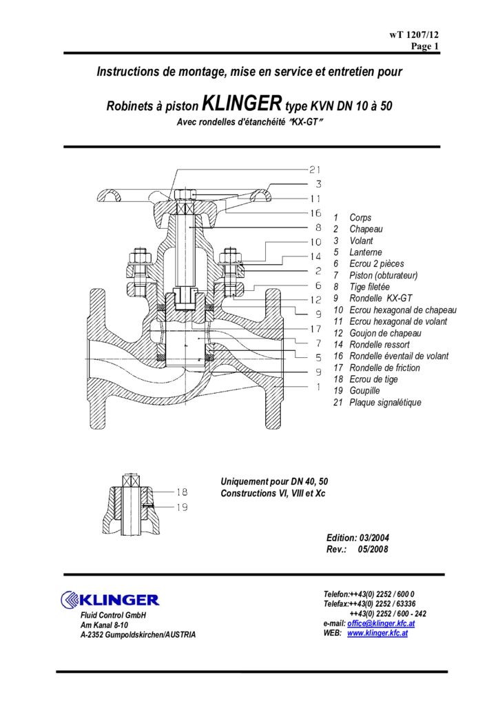 KVN DN 10 à 50