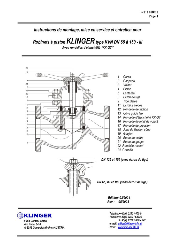 KVN DN 65 à 150