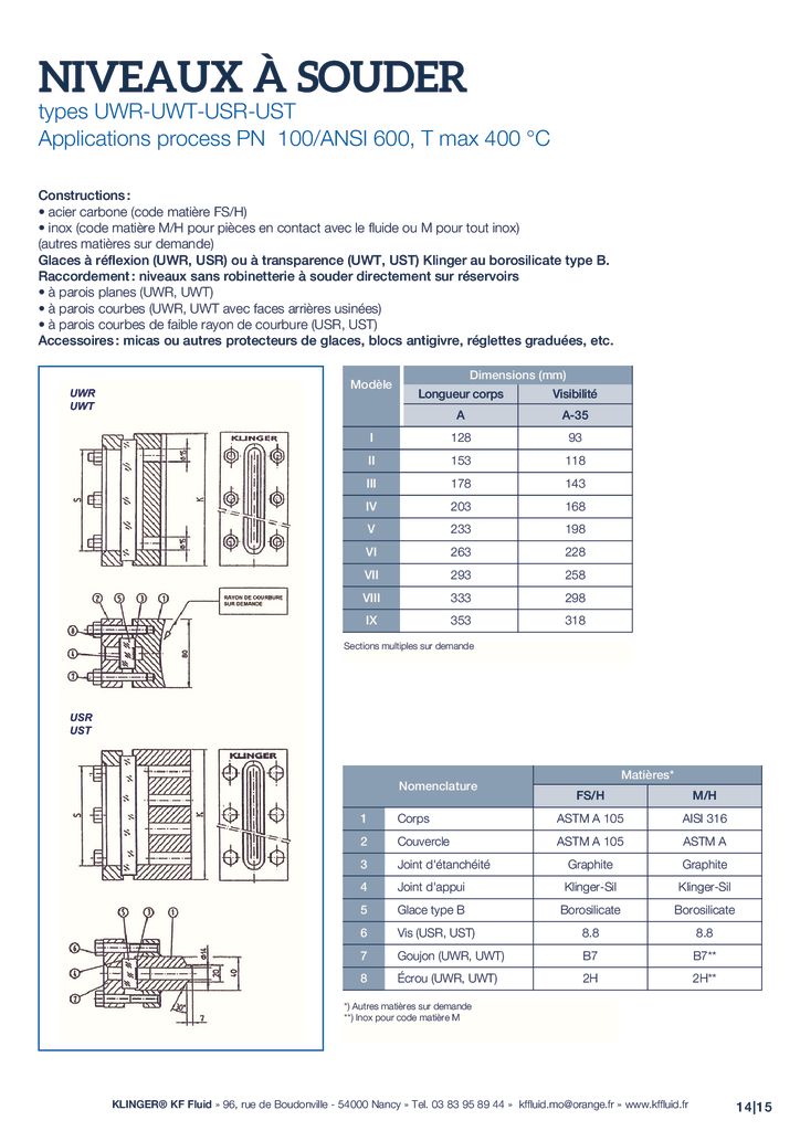 thumbnail of KLINGER INDICATEURS DE NIVEAU-fiche technique-application process niveaux 19