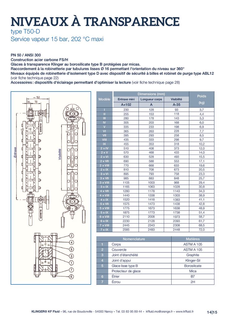 thumbnail of KLINGER INDICATEURS DE NIVEAU-fiche technique-application vapeur 4