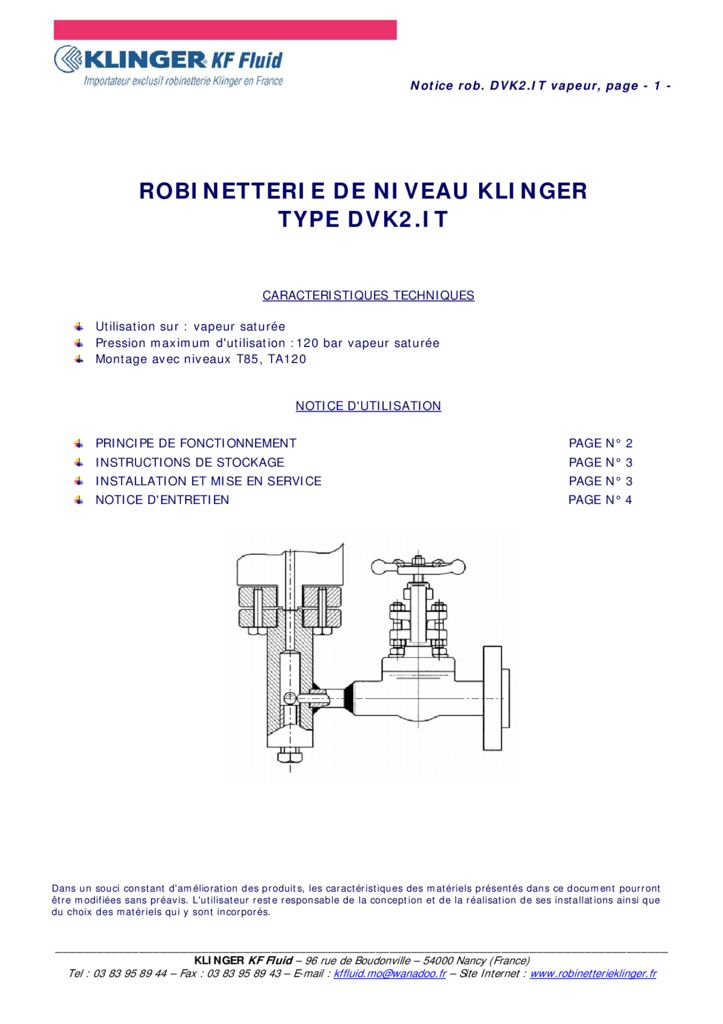 thumbnail of KLINGER INDICATEURS DE NIVEAU-insttruction de montage 12