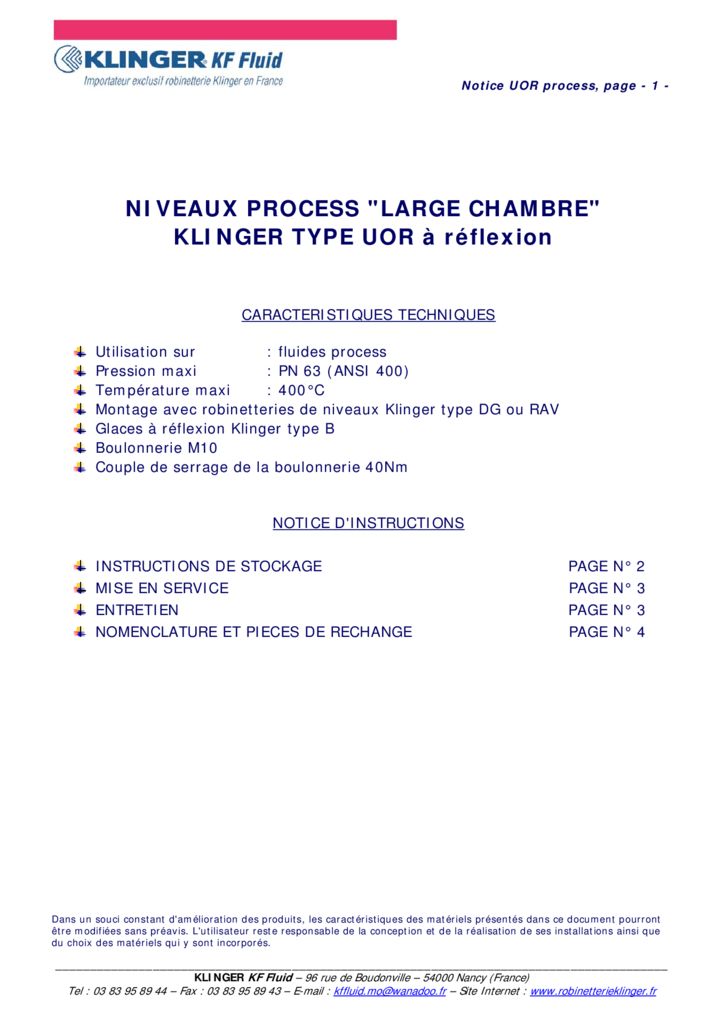 thumbnail of KLINGER INDICATEURS DE NIVEAU-insttruction de montage-application process 19